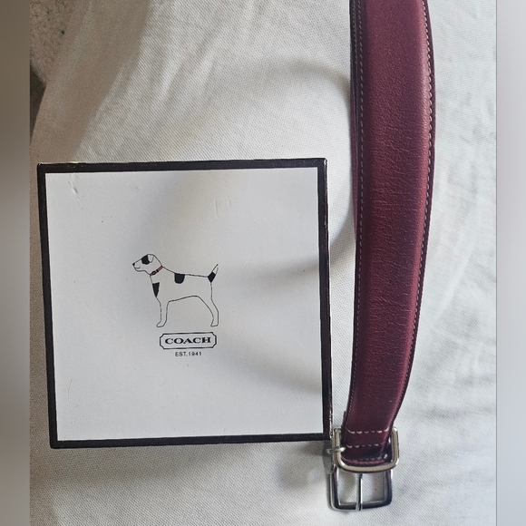 Coach Red/SilverDog Collar With Charm Size L NWT - Picture 5 of 9